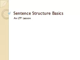 Sentence Structure Basics