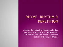 Rhyme, Rhythm & Repetition