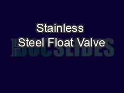 Stainless Steel Float Valve