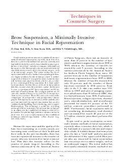 Techniques in Cosmetic Surgery Brow Suspension a Minimally Invasive Technique i