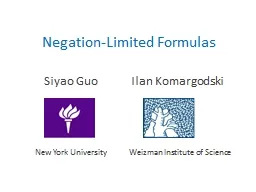 Negation-Limited Formulas