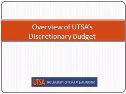 Overview of UTSA’s