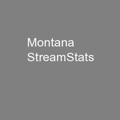 Montana StreamStats