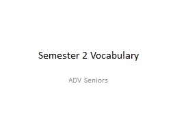Semester 2 Vocabulary