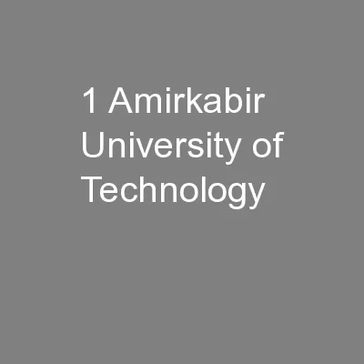1 Amirkabir University of Technology