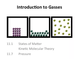 Introduction to Gasses