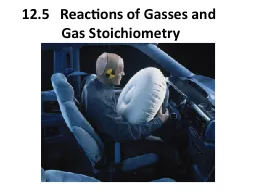 12.5	Reactions of Gasses and 			    Gas Stoichiometry