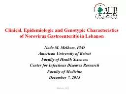Clinical, Epidemiologic and Genotypic Characteristics