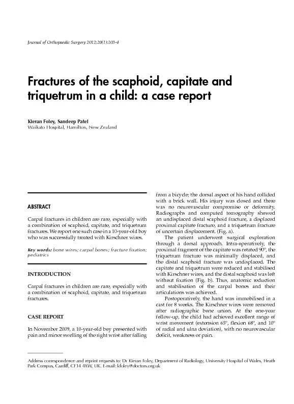 Carpal fractures in children are rare, especially with a combination o