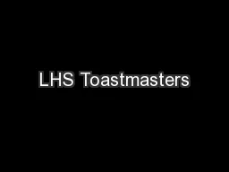 LHS Toastmasters