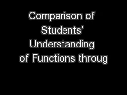 Comparison of Students’ Understanding of Functions throug