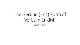 The Gerund (-