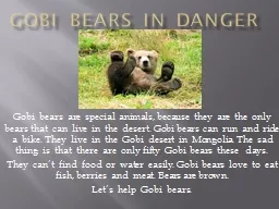 GOBI  BEARS  IN  DANGER