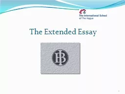 1 The Extended Essay