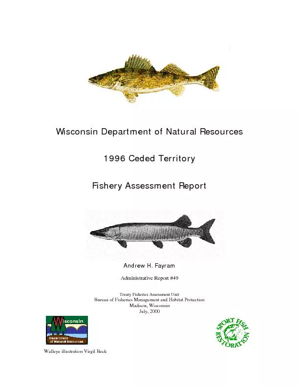 Wisconsin Department of Natural ResourcesFishery Assessment ReportAdmi