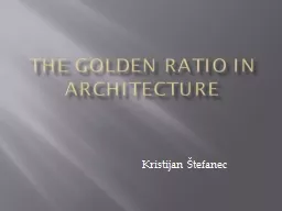 The golden ratio in architecture