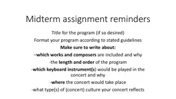 Midterm assignment reminders