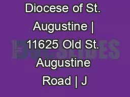Diocese of St. Augustine | 11625 Old St. Augustine Road | J