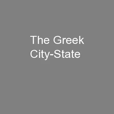 The Greek City-State