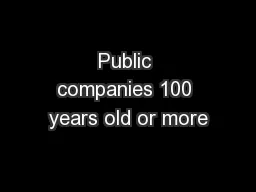 Public companies 100 years old or more