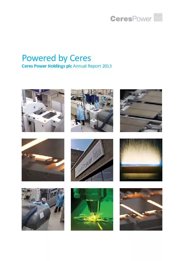 Ceres Power Holdings plc Annual Report 2013