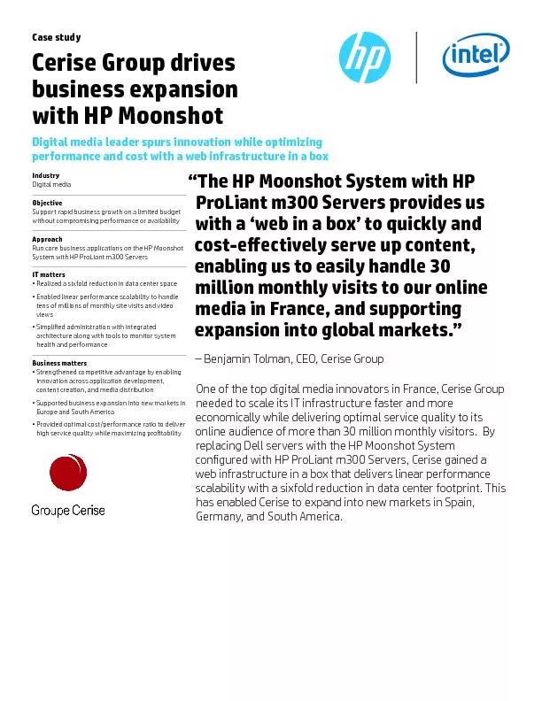 “The HP Moonshot System with HP