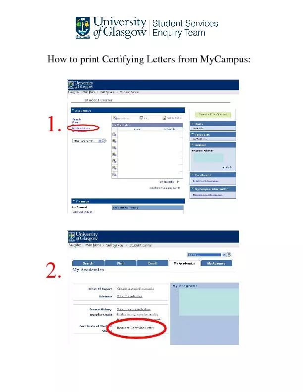 How to print Certifying Letters from MyCampus: