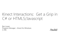 Kinect Interactions:  Get a Grip in C# or HTML5/