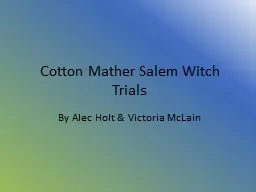 Cotton Mather Salem Witch Trials