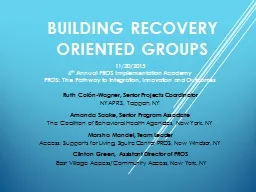 Building Recovery Oriented Groups