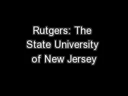 Rutgers: The State University of New Jersey
