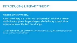 Introducing literary theory