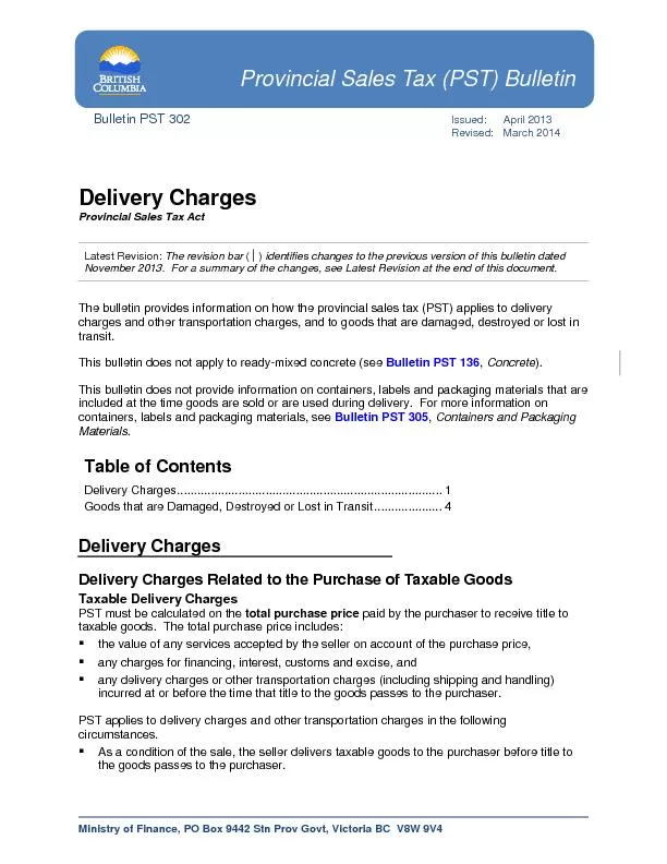 Delivery ChargesPage of