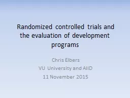Randomized controlled trials and the evaluation of develop