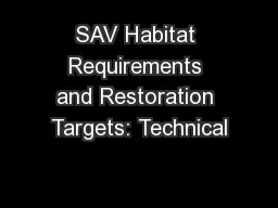SAV Habitat Requirements and Restoration Targets: Technical