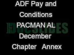 ADF Pay and Conditions PACMAN AL December  Chapter   Annex