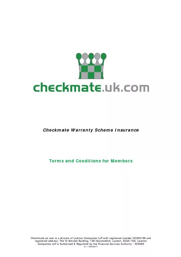 Checkmate.uk.com is a division of Lockton Companies LLP with registere