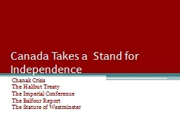 Canada Takes a  Stand for Independence