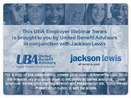 This UBA Employer Webinar Series