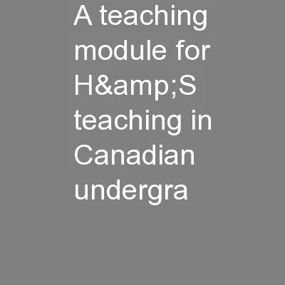 A teaching module for H&S teaching in Canadian undergra