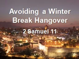 Avoiding a Winter Break Hangover