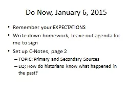 Do Now, January 6, 2015