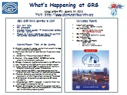 What’s Happening at GRS