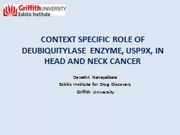 CONTEXT SPECIFIC ROLE OF DEUBIQUITYLASE ENZYME, USP9X, IN H