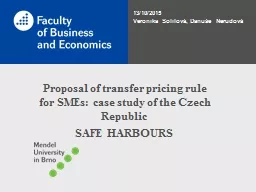   Proposal of transfer pricing rule for SMEs: case study o