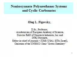 1 Nonisocyanate Polyurethanes Systems
