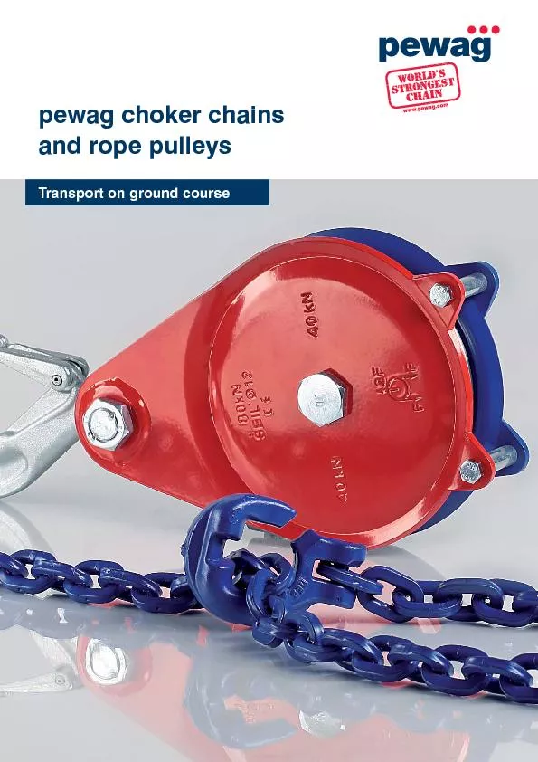 pewag choker chainsand rope pulleys