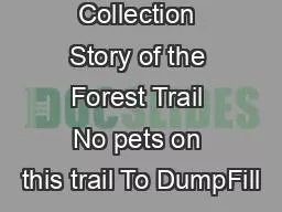 No Wood Collection Story of the Forest Trail No pets on this trail To DumpFill