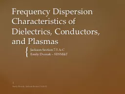 Frequency Dispersion Characteristics of Dielectrics, Conduc