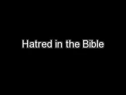 Hatred in the Bible